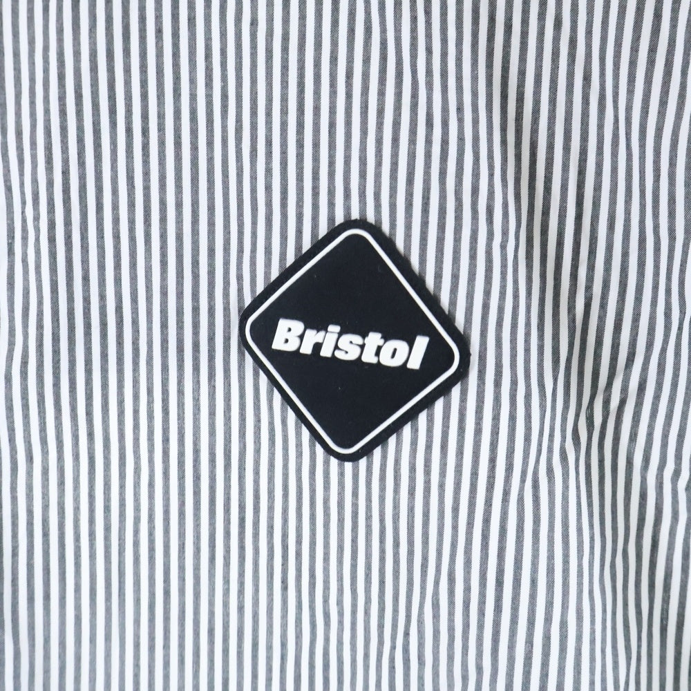 F.C.R.B./F.C.Real Bristol/FCRB(エフシーアールビー/エフシーレアルブリストル) BIG LOGO SHIRTS ストライプ長袖シャツ ホワイト/ブラック FCRB-250086