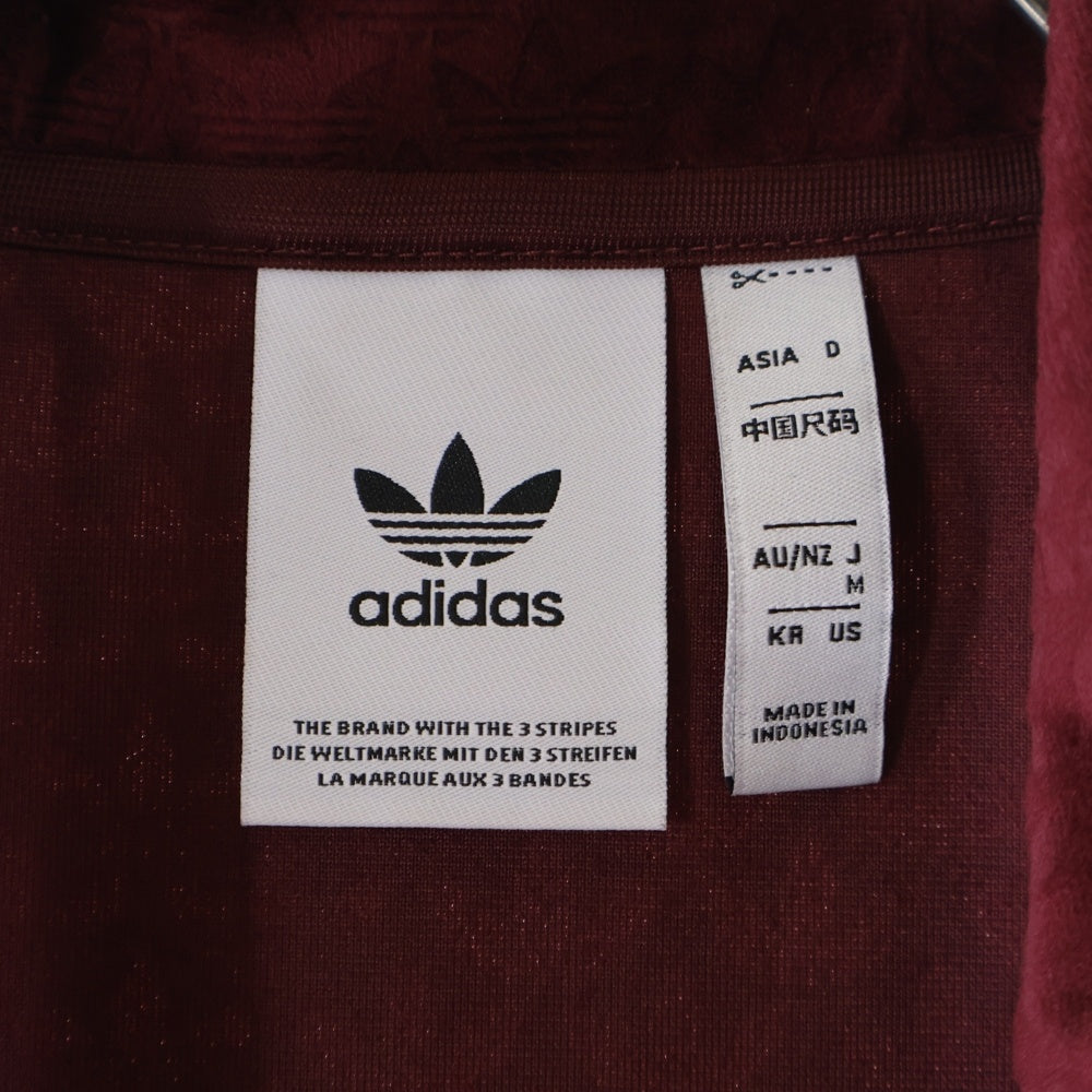 adidas(アディダス) ベルベット 総柄デザイン トラックジャケット レッド IX6736