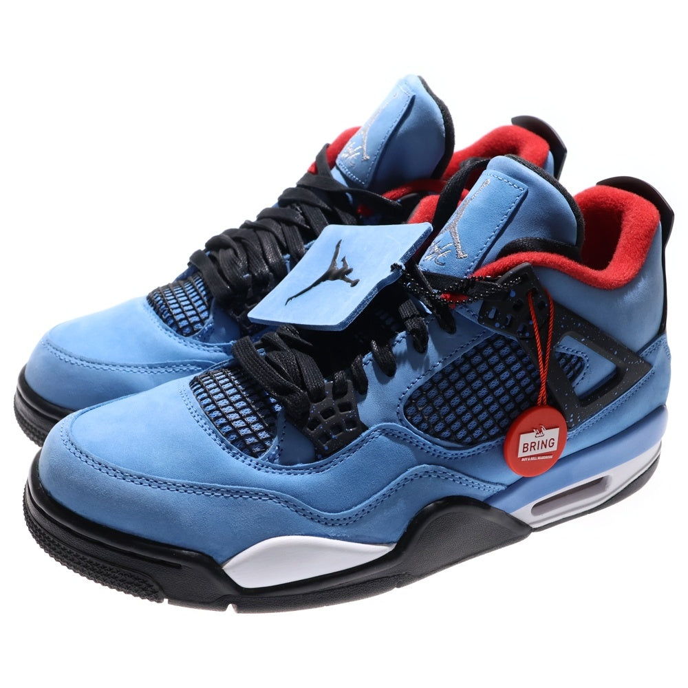 NIKE(ナイキ) ×TRAVIS SCOTT AIR JORDAN 4 RETRO CACTUS JACK トラヴィススコット エアジョーダン 4 ハイカットスニーカー ブルー US9.5/27.5cm 308497-406