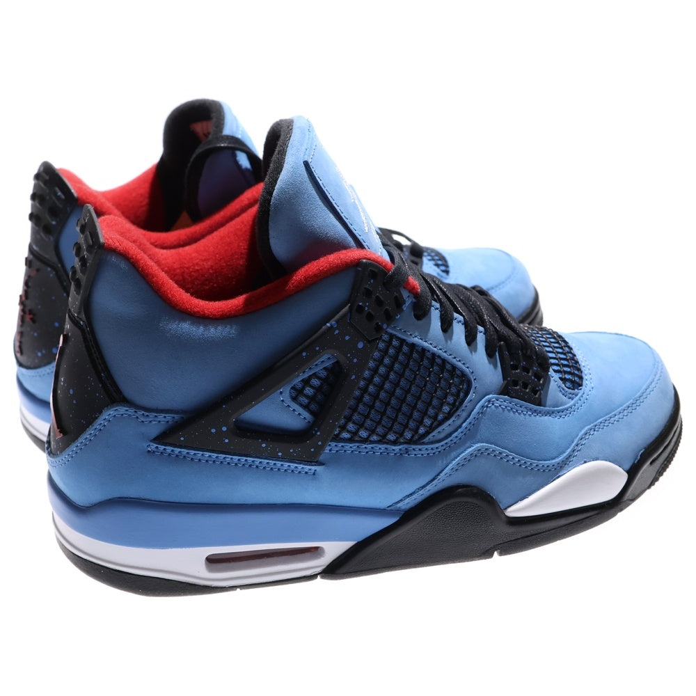 NIKE(ナイキ) ×TRAVIS SCOTT AIR JORDAN 4 RETRO CACTUS JACK トラヴィススコット エアジョーダン 4 ハイカットスニーカー ブルー US9.5/27.5cm 308497-406