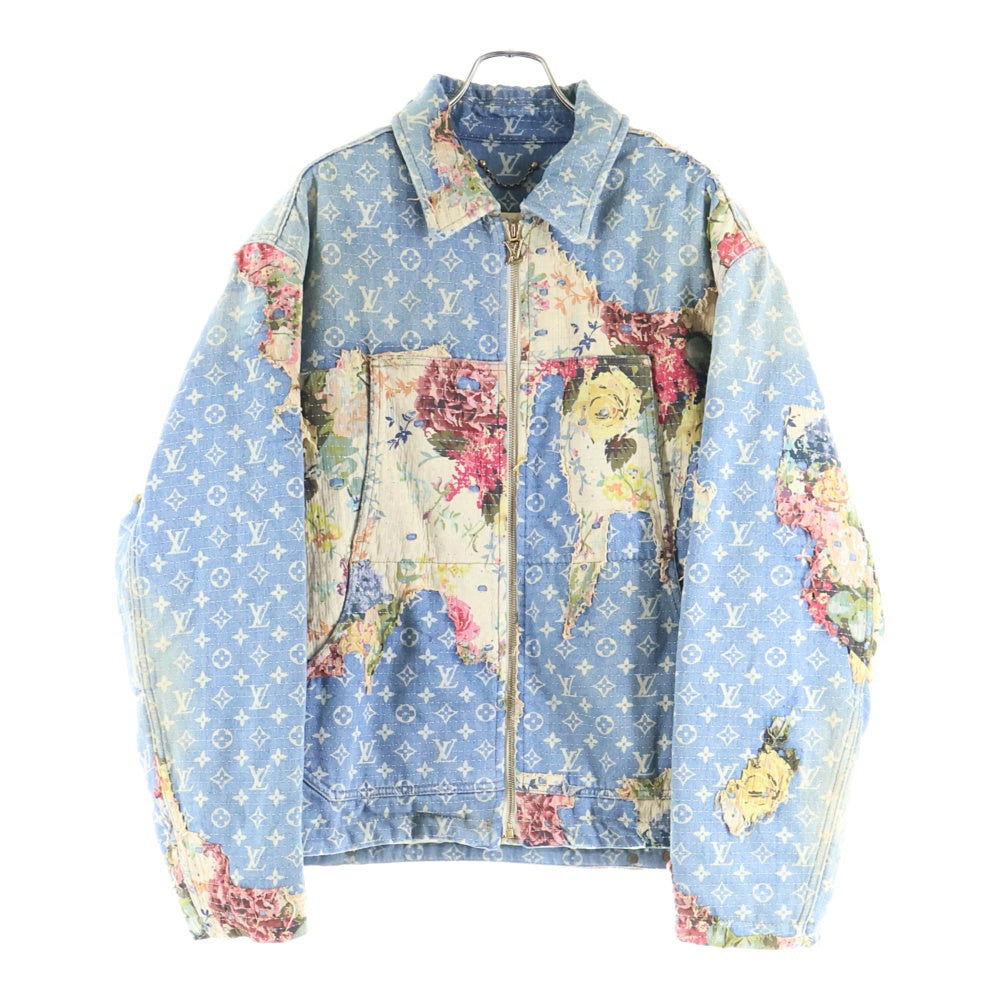 LOUIS VUITTON(ルイヴィトン) 22AW モノグラム フラワーデザイン デストロイ ワークウェア デニムジャケット インディゴ RM222 JF0 HNA90W RM222 JF0 HNA90W