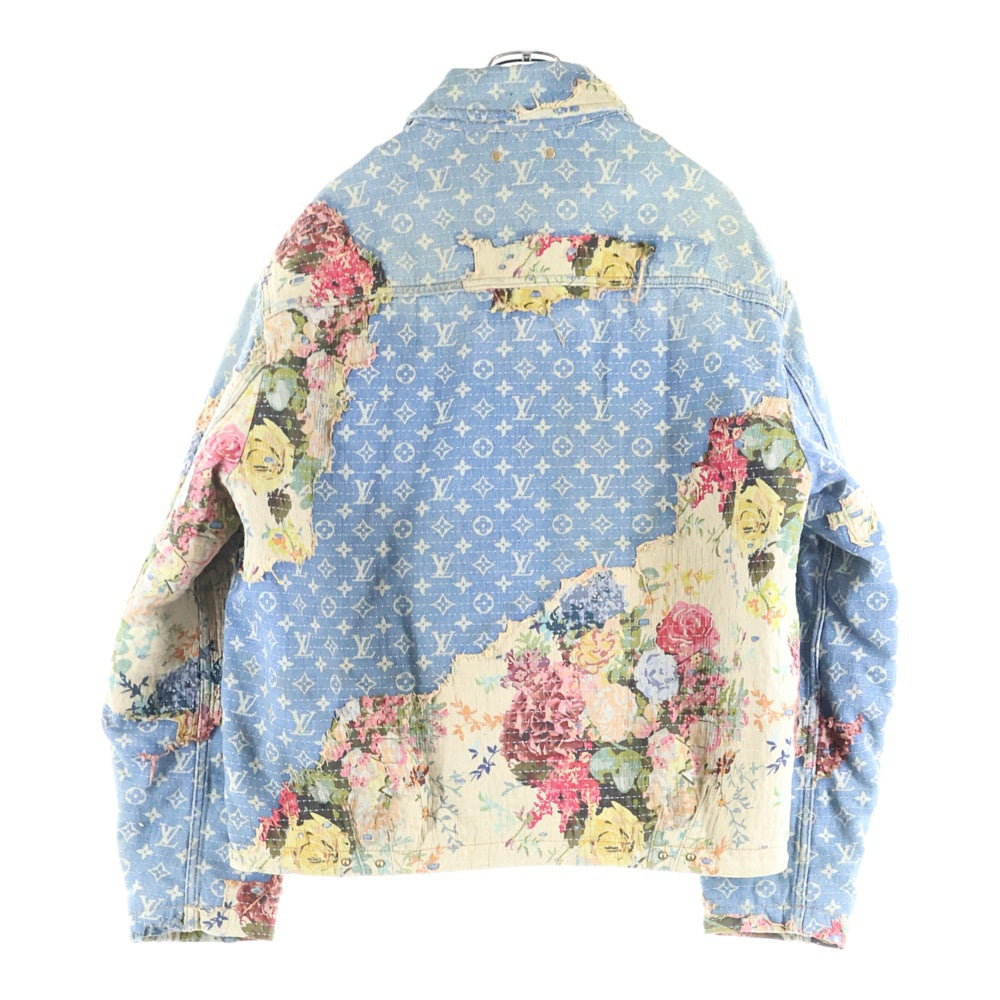 LOUIS VUITTON(ルイヴィトン) 22AW モノグラム フラワーデザイン デストロイ ワークウェア デニムジャケット インディゴ RM222 JF0 HNA90W RM222 JF0 HNA90W