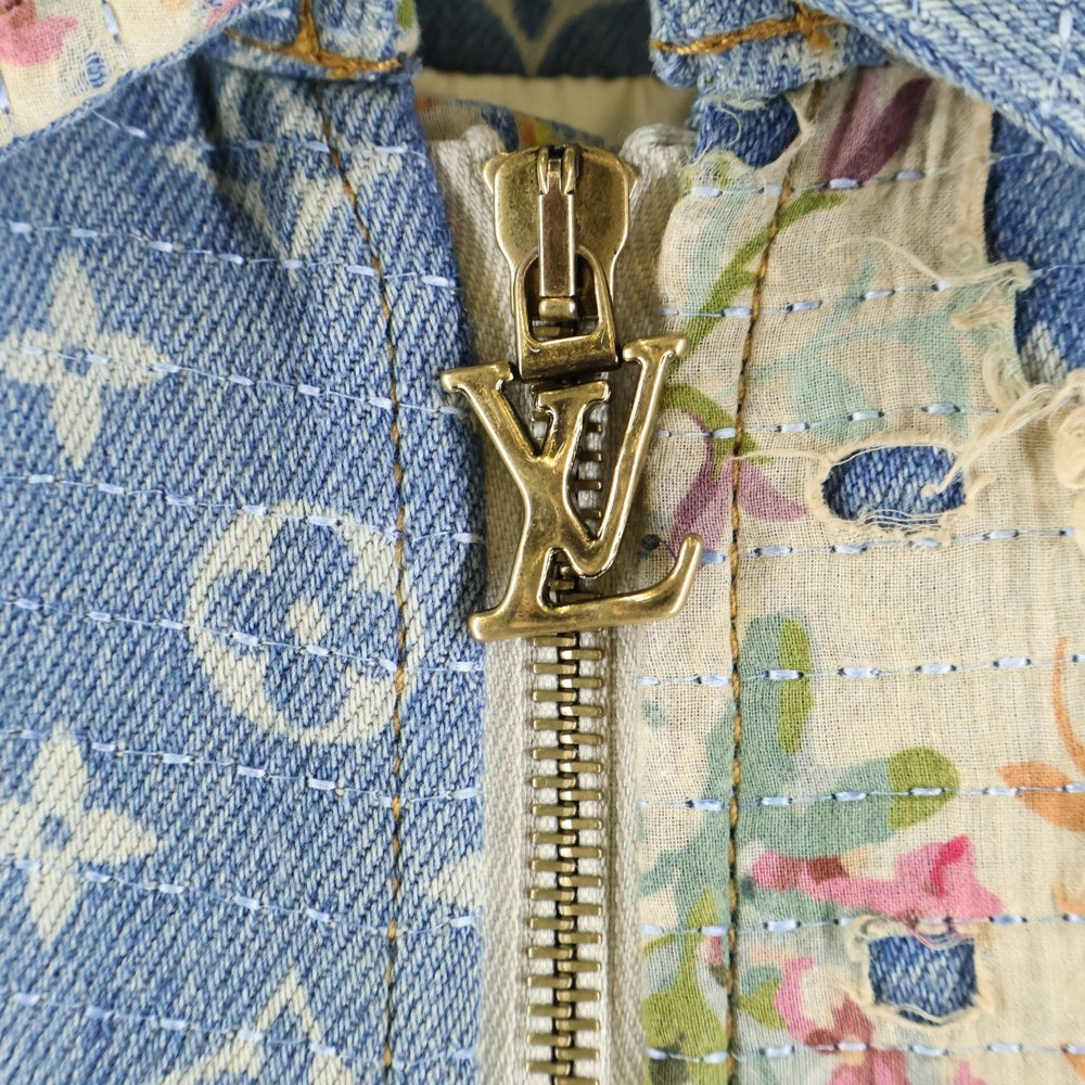 LOUIS VUITTON(ルイヴィトン) 22AW モノグラム フラワーデザイン デストロイ ワークウェア デニムジャケット インディゴ RM222 JF0 HNA90W RM222 JF0 HNA90W