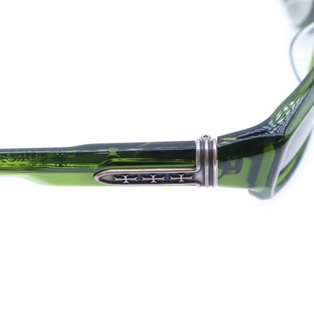 CHROME HEARTS(クロムハーツ) T.HUTCH サイドクロスモチーフセルフレームサングラス グリーン 58□22-122