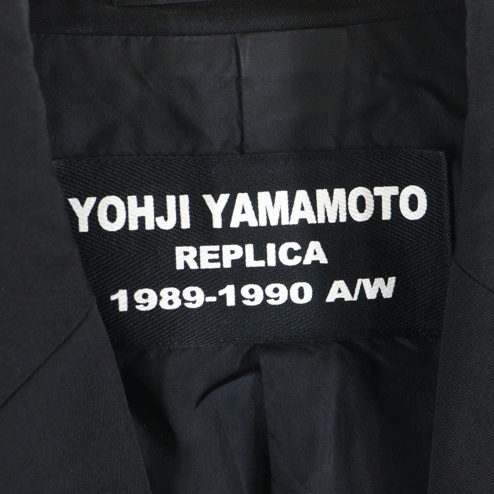 Yohji Yamamoto POUR HOMME(ヨウジヤマモト プールオム) 21SS REPLICA 89-90 EMRBOIDERY GABARDINE 2BUTTON SI レプリカ エンブロイダリー 2Bテーラードジャケット ブラック HD-J07-101
