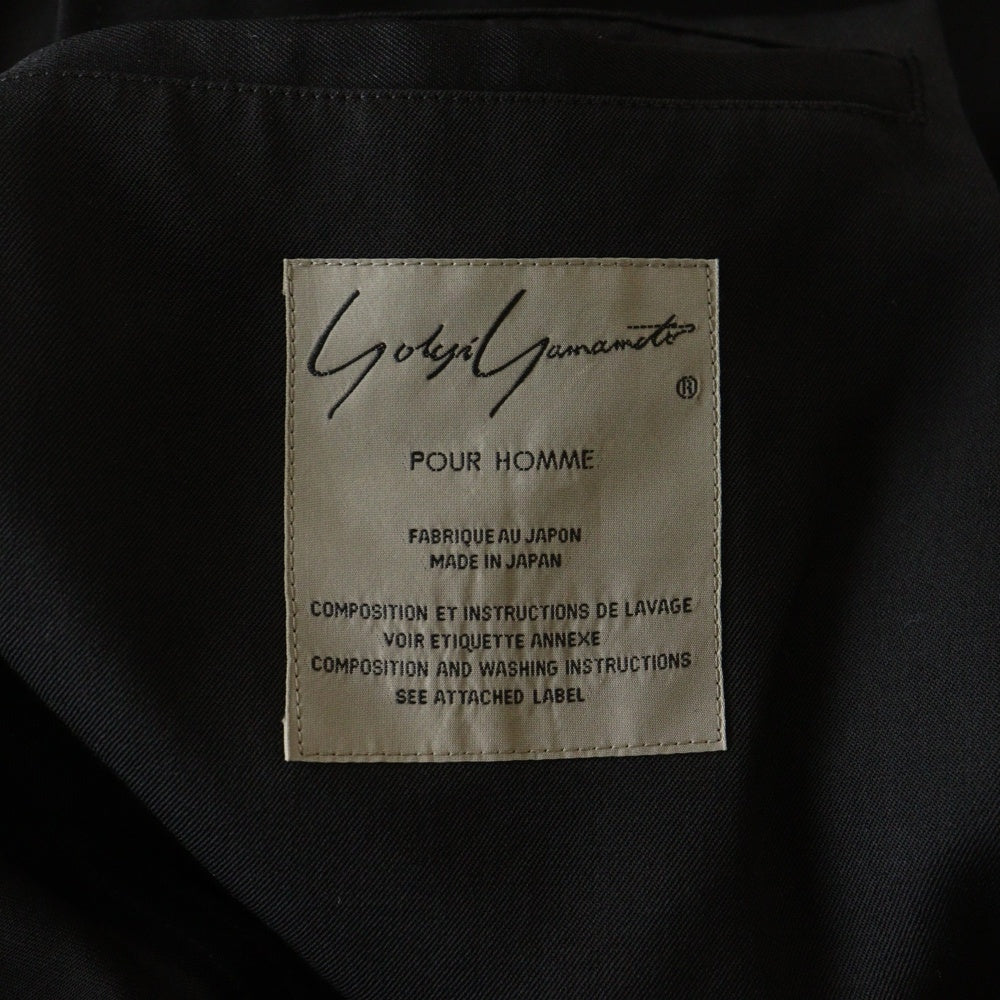 Yohji Yamamoto POUR HOMME(ヨウジヤマモト プールオム) 21SS REPLICA 89-90 EMRBOIDERY GABARDINE 2BUTTON SI レプリカ エンブロイダリー 2Bテーラードジャケット ブラック HD-J07-101