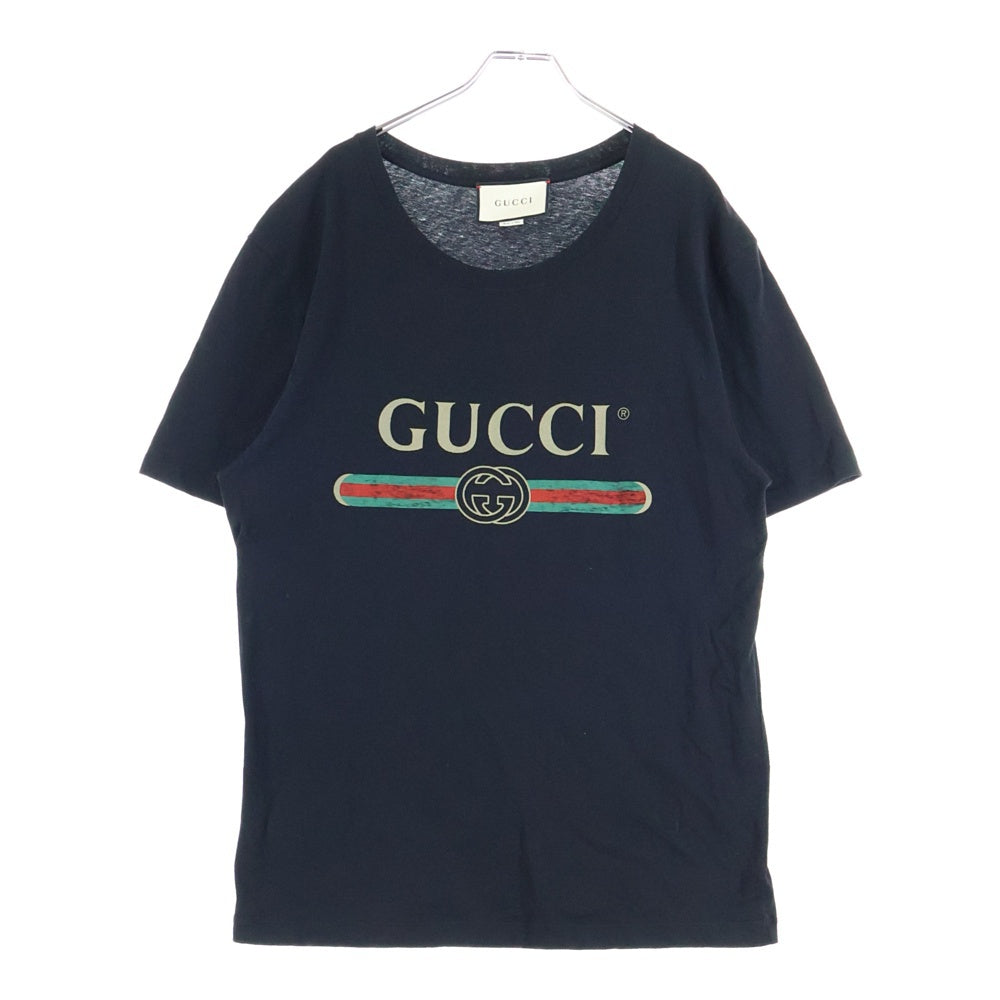 GUCCI(グッチ) Washed T-Shirt ウォッシュド加工 オーバーサイズ半袖Tシャツ ブラック 440103 X3F05