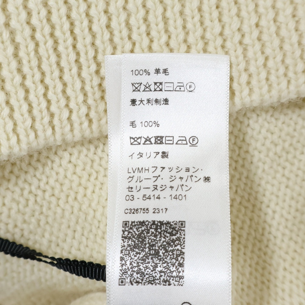 CELINE(セリーヌ) 23AW velvet coin Knit Sweater ベルベット コイン クルーネックニット セーター ホワイト/イエロー 2AD3T270W