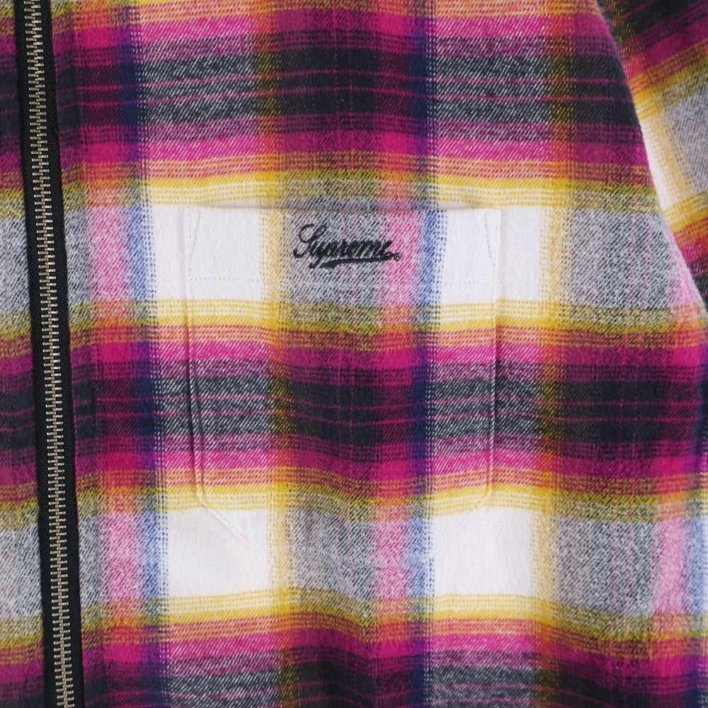 SUPREME(シュプリーム) 24SS Shadow Plaid Flannel Zip Up Shirtシャドー プレイド チェック フランネル ジップアップ ネルシャツ ジップシャツ マルチ
