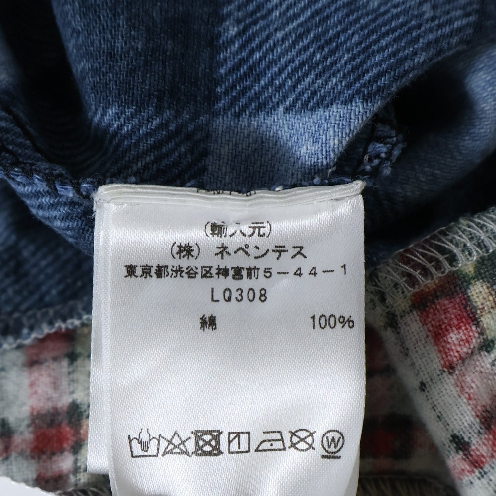 Rebuild by needles(リビルドバイニードルス) Flannnel Ribbon Wide Shirt 再構築 パッチワーク フランネル リメイク チェック 長袖シャツ マルチ LQ308