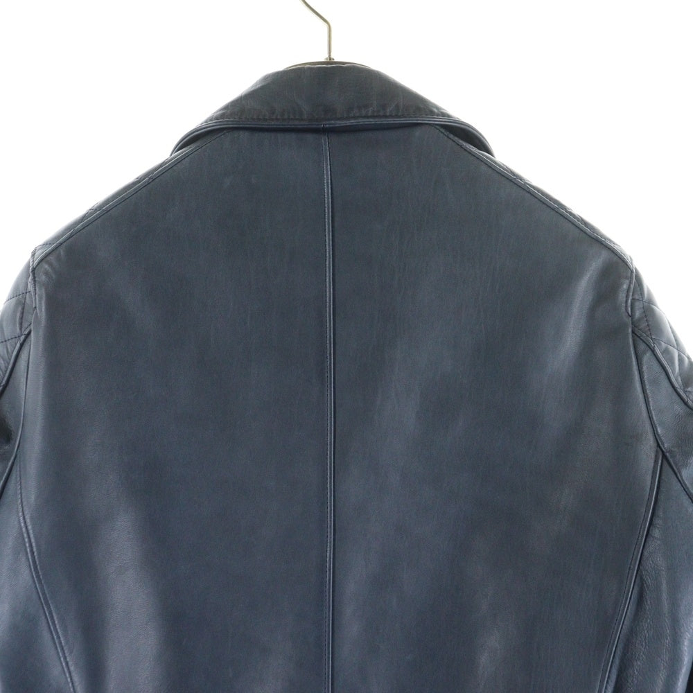 LOUNGE LIZARD(ラウンジリザード) ホースハイドダブルライダースジャケット ネイビー