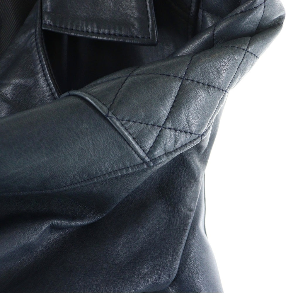 LOUNGE LIZARD(ラウンジリザード) ホースハイドダブルライダースジャケット ネイビー