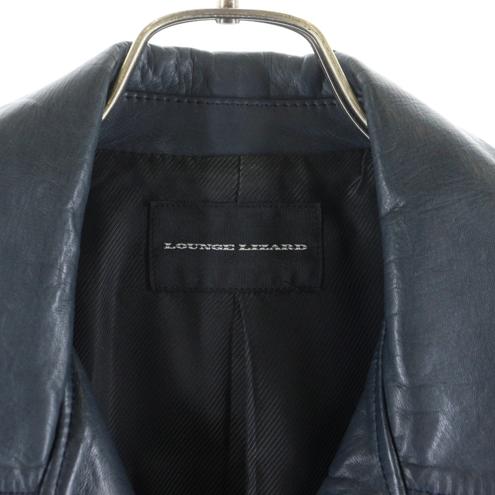 LOUNGE LIZARD(ラウンジリザード) ホースハイドダブルライダースジャケット ネイビー