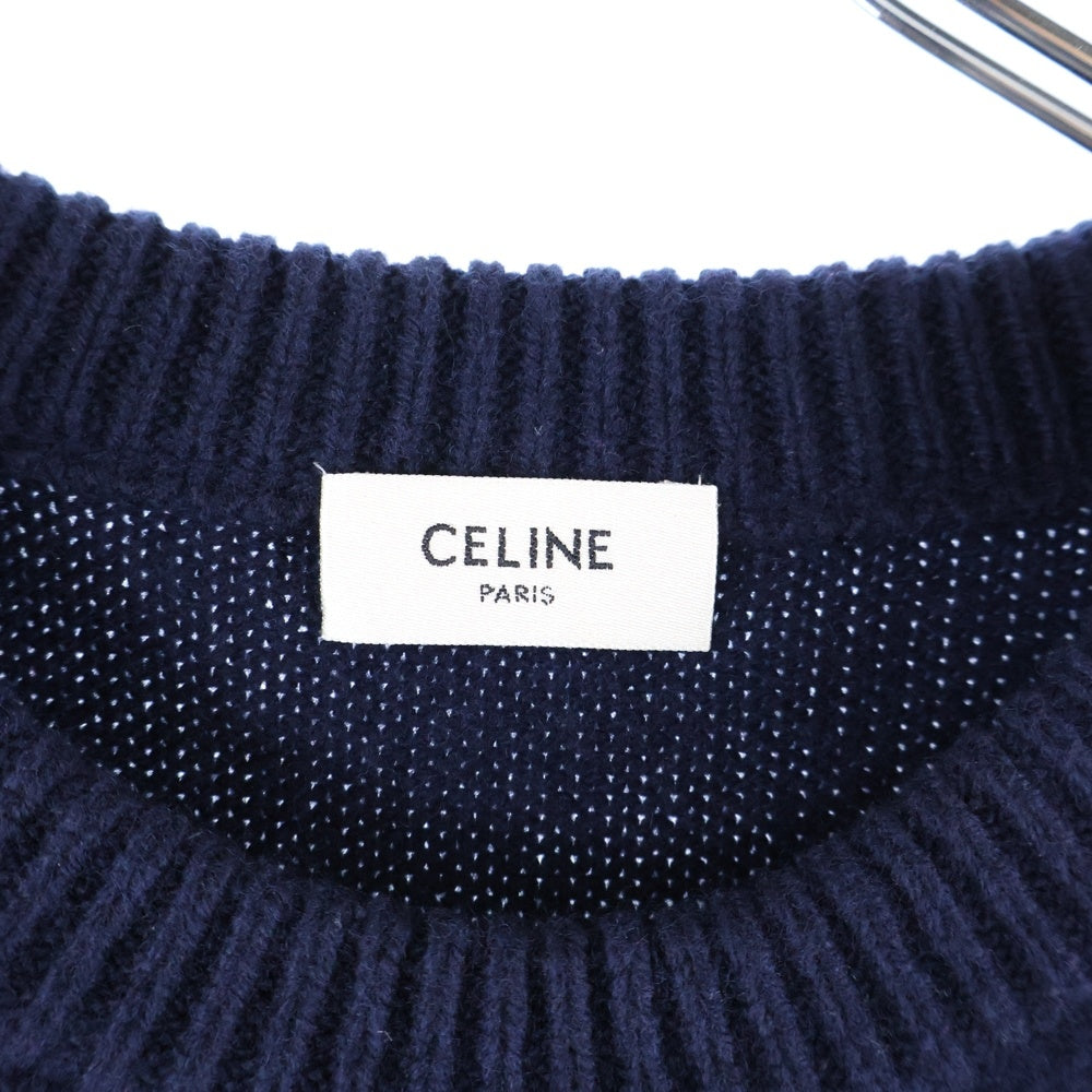 CELINE(セリーヌ) トリオンフ刺繍 クルーネックセーター ニット ネイビー 2AC85048T