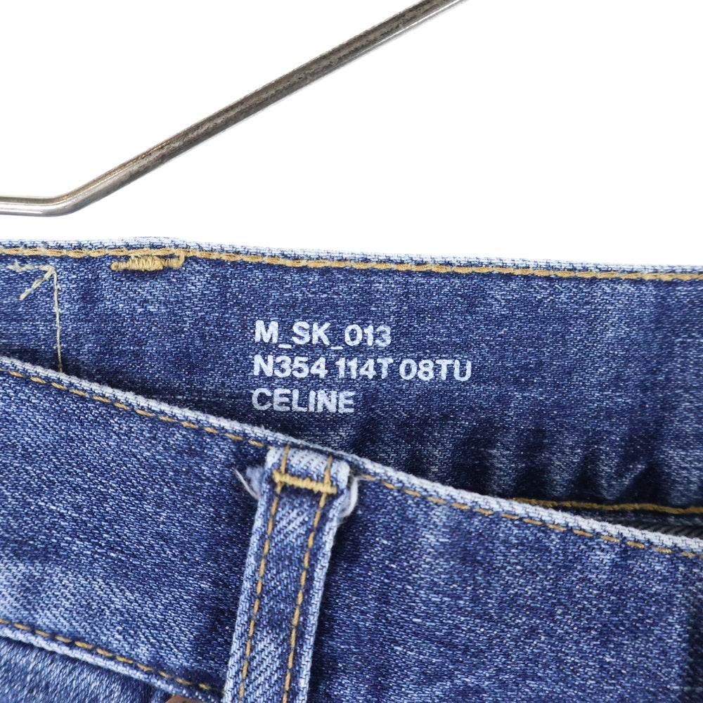 CELINE(セリーヌ) SKINNY JEANS IN VINTAGE UNION WASH DENIM ウォッシュド加工デニムパンツ インディゴブルー 2N354114T