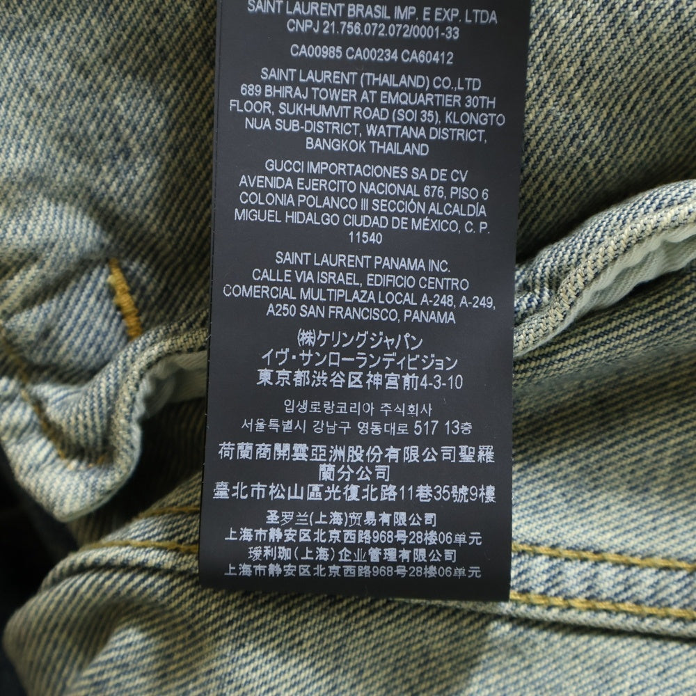 SAINT LAURENT PARIS(サンローランパリ) ウォッシュ加工 デニムジャケット インディゴ 597064 YC868