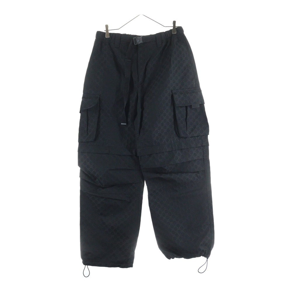 GUCCI(グッチ) GGスプリーム ドローコード ワイドカーゴパンツ ブラック 810771