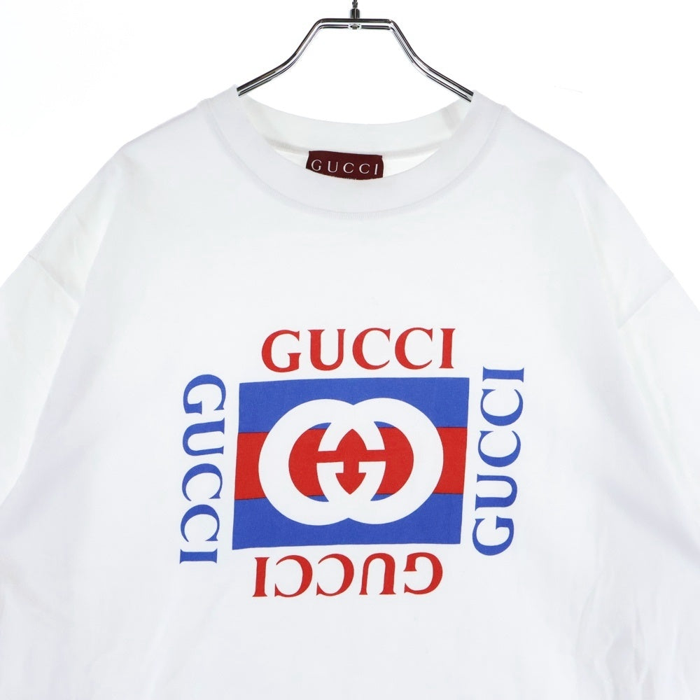 GUCCI(グッチ) ロゴプリント 半袖Tシャツ カットソー ホワイト 784361 XJGKA