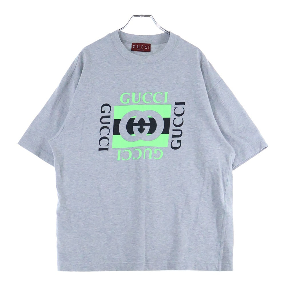 GUCCI(グッチ) ロゴプリント 半袖Tシャツ カットソーグレー 784361 XJGNA