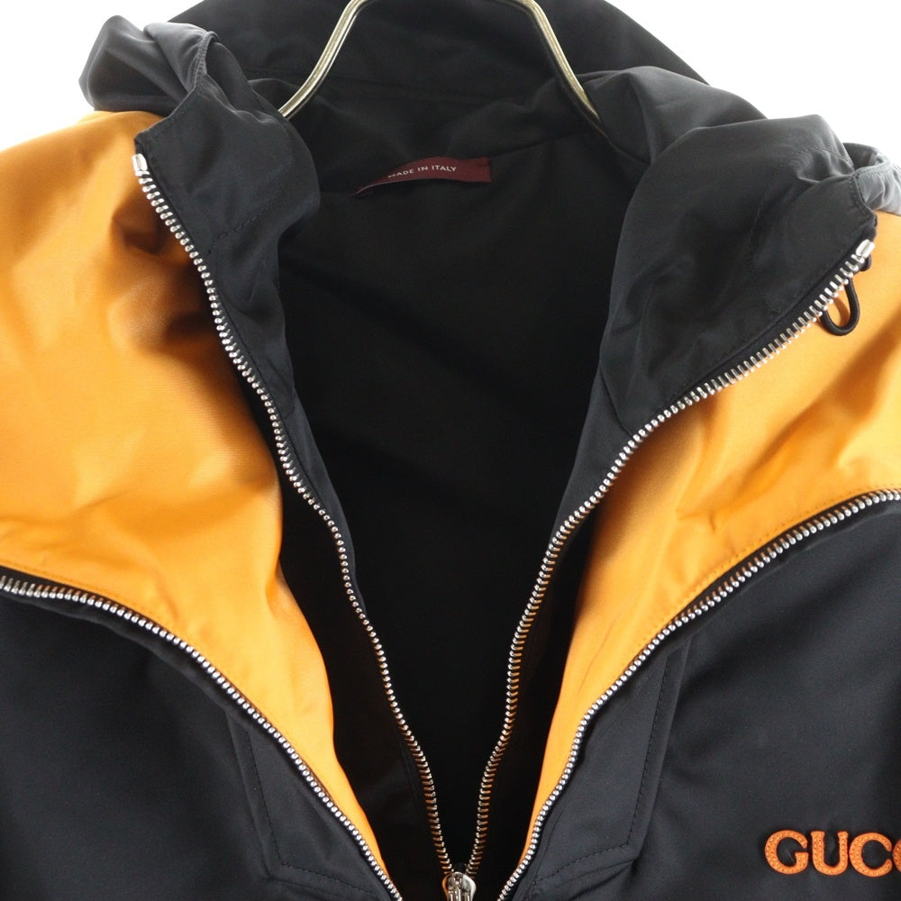 GUCCI(グッチ) ロゴ刺繍 ナイロン ツイルジャケット ブルゾン ブラック 804964