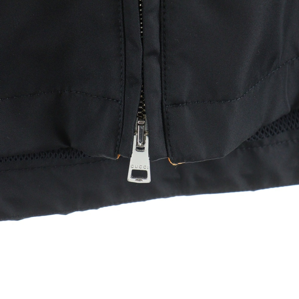 GUCCI(グッチ) ロゴ刺繍 ナイロン ツイルジャケット ブルゾン ブラック 804964