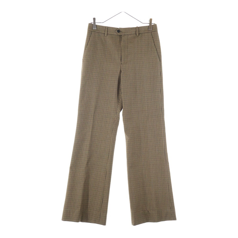 CELINE(セリーヌ) ウール チェック柄 ブーツカットパンツ ブラウン 2P613871H