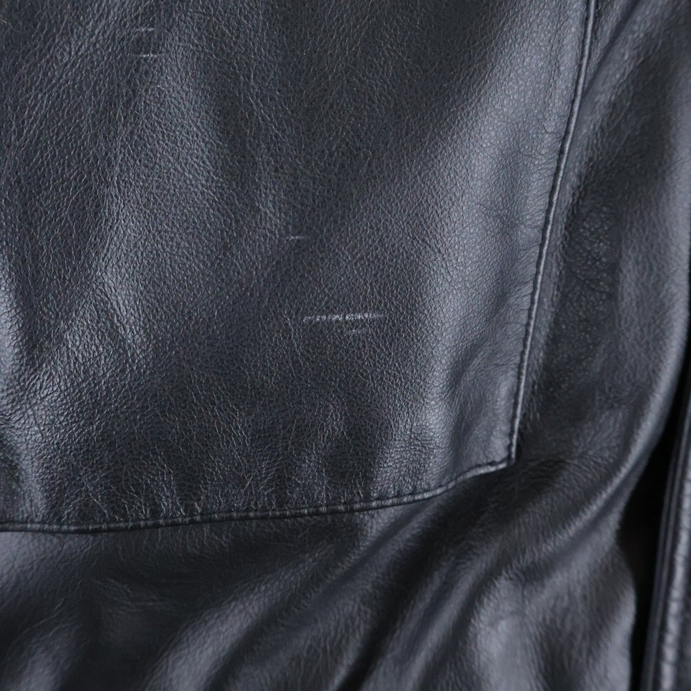 A BATHING APE(アベイシングエイプ) カウハイド マルチポケット レザージャケット ブルゾン ブラック