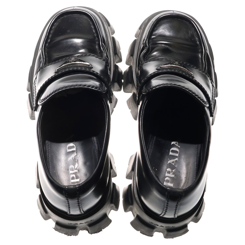 PRADA(プラダ) トライアングルロゴ モノリス レザーローファー ブラック 2DE129