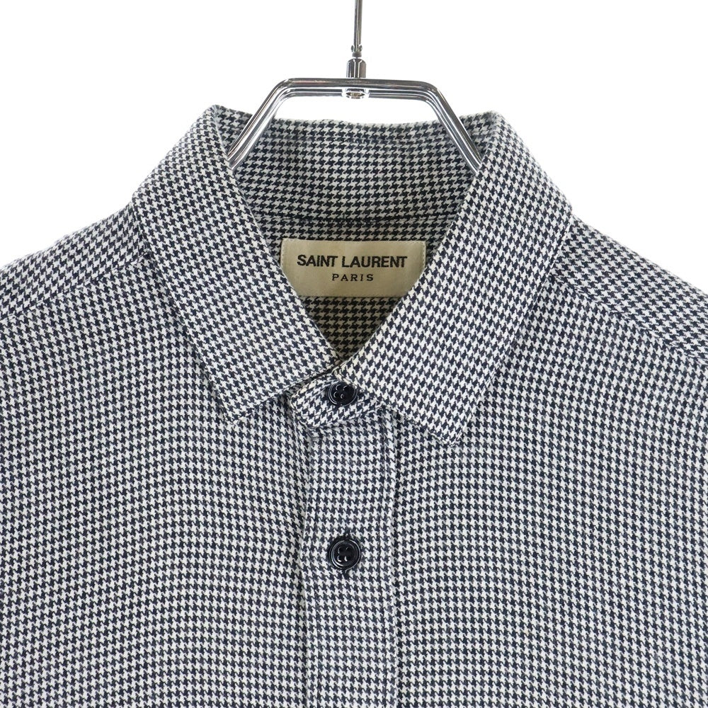SAINT LAURENT PARIS(サンローランパリ) 千鳥格子 長袖シャツ 340855 ブラック/ホワイト