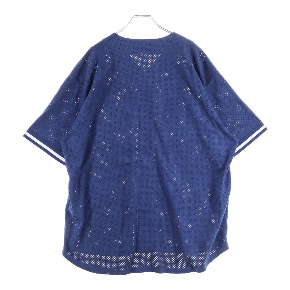 SUPREME(シュプリーム) 24SS Ultrasuede Mesh Beseball Jersey ウルトラ スエード メッシュ ベースボールシャツ ネイビー