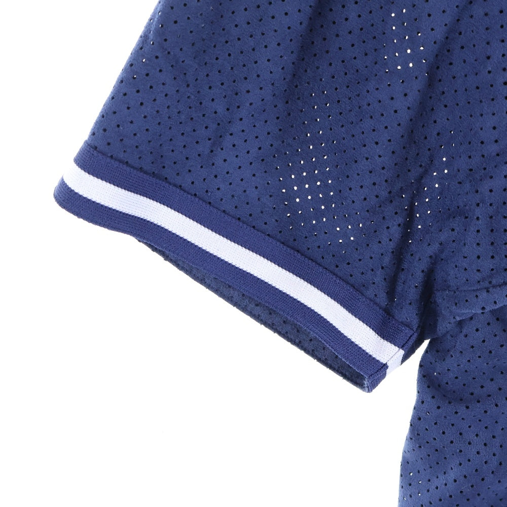 SUPREME(シュプリーム) 24SS Ultrasuede Mesh Beseball Jersey ウルトラ スエード メッシュ ベースボールシャツ ネイビー