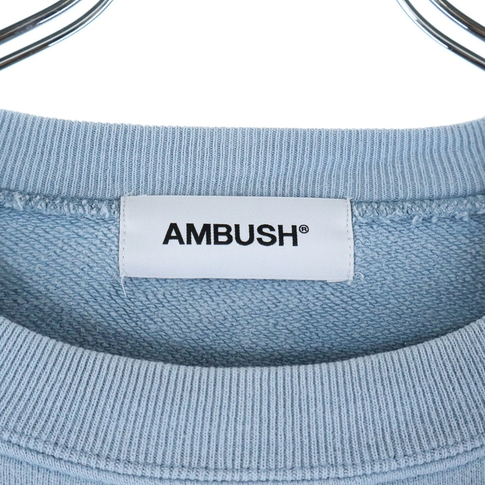 AMBUSH(アンブッシュ) クルーネック コットンロゴスウェット トレーナー ブルー 12111480-B