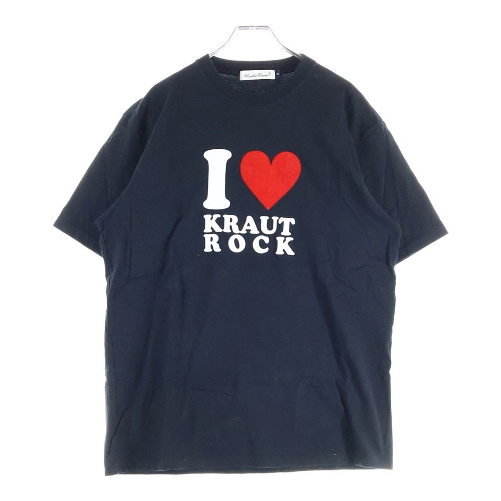 UNDERCOVER(アンダーカバー) 23SS TEE I LOVE KRAUT ROCK アイラブクラウトロッククルーネック半袖Tシャツ ブラック UC1C3806