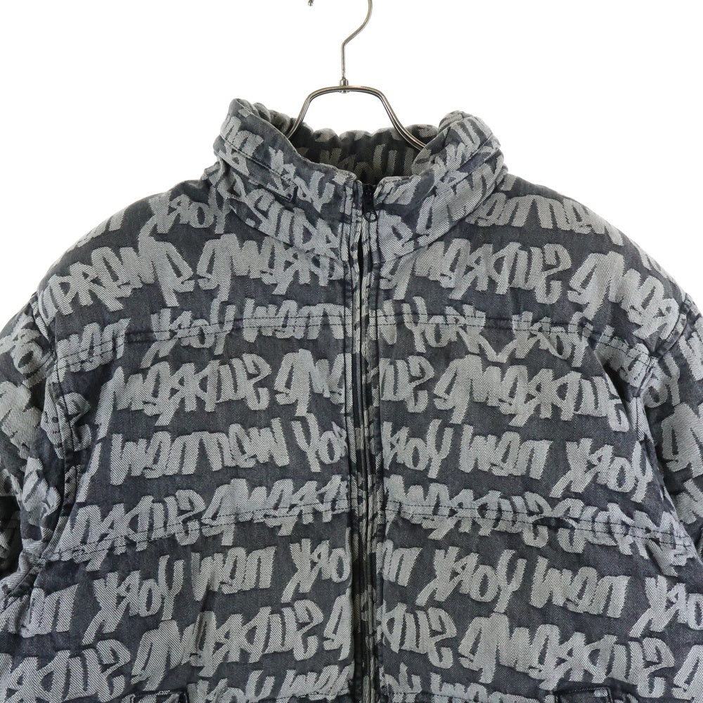 SUPREME(シュプリーム) 22SS Fat Tip Jacquard Denim Puffer Jacket ファット ティップ ジャカード デニム パファー ジャケット ブラック