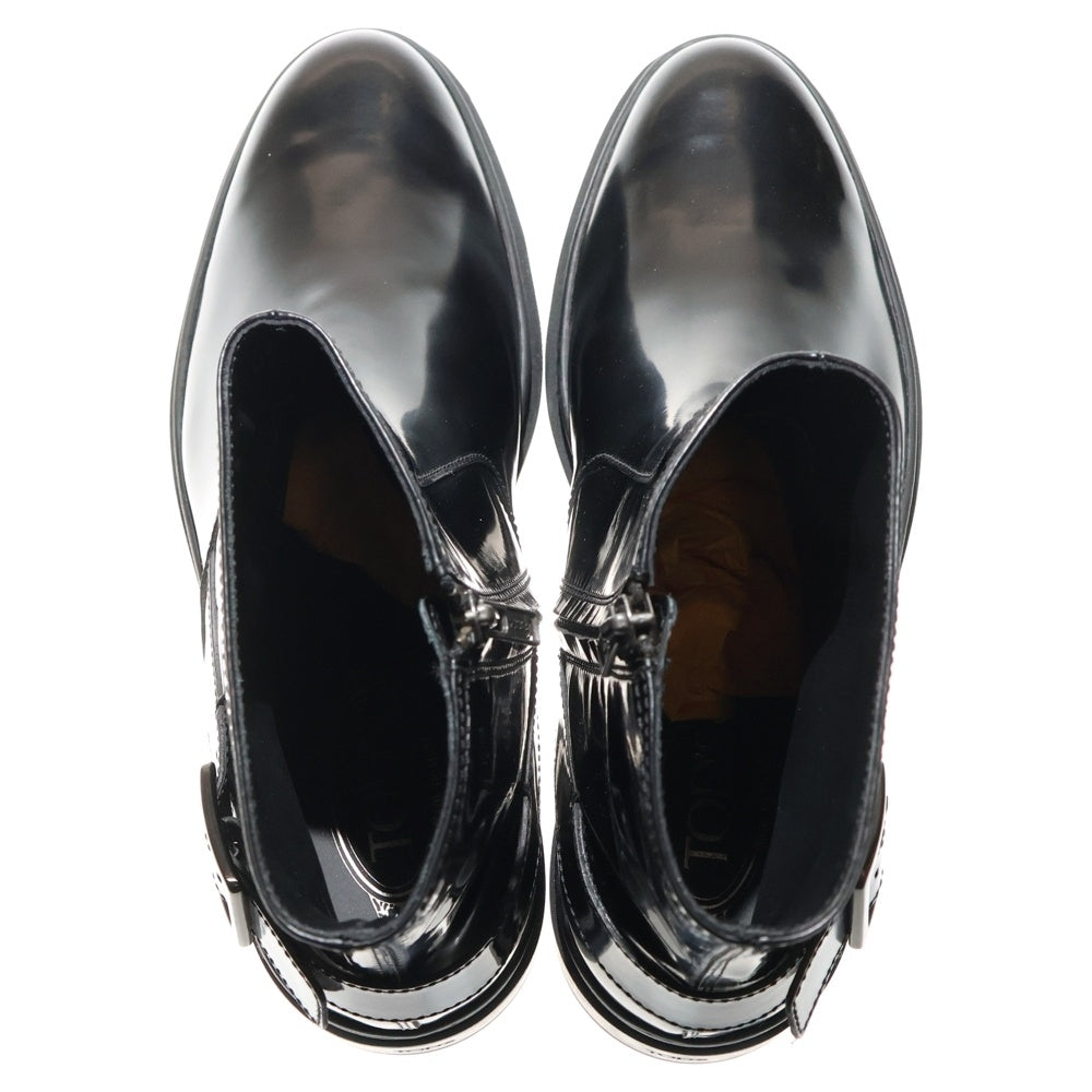 TOD'S(トッズ) サイドジップ レザー ショートブーツ ブラック