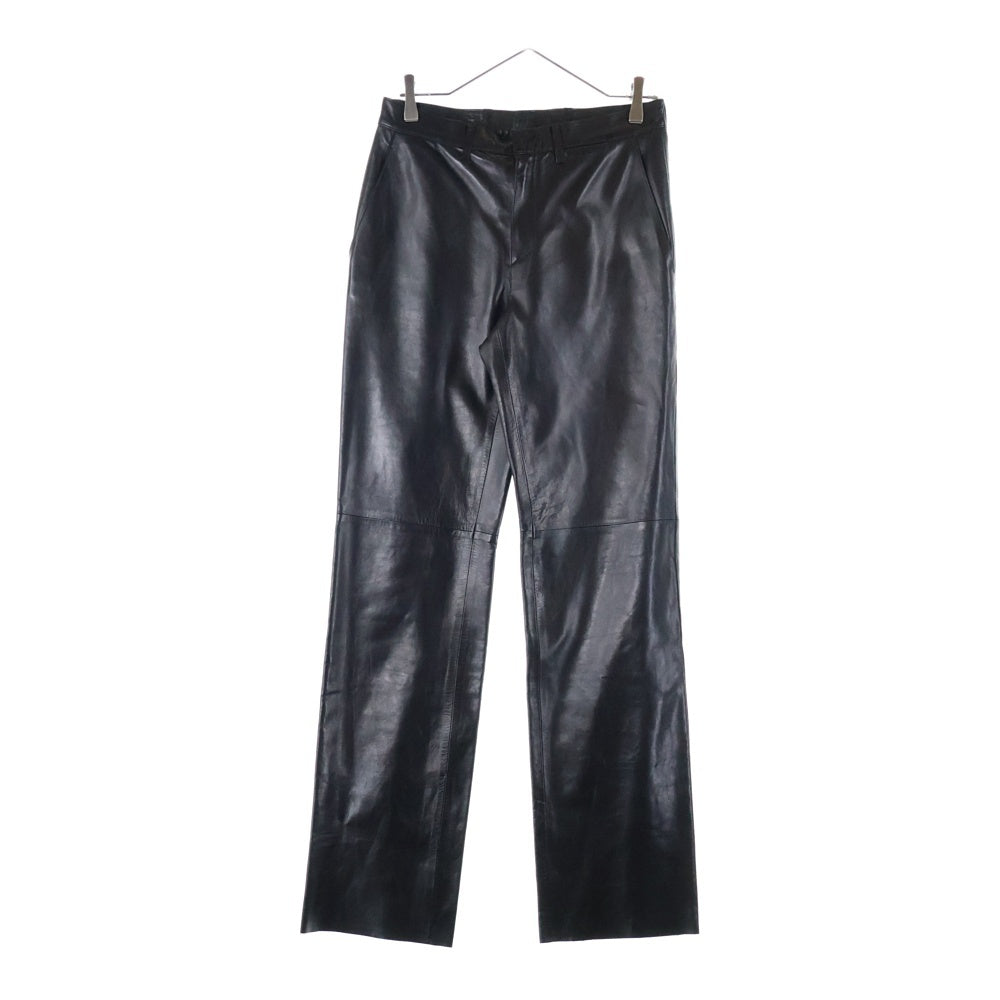PRADA(プラダ) レザー ストレートパンツ ブラック
