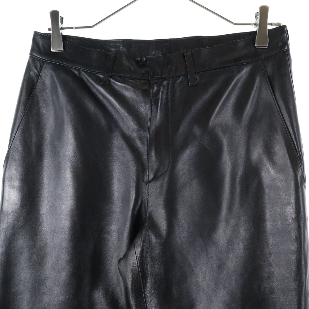 PRADA(プラダ) レザー ストレートパンツ ブラック