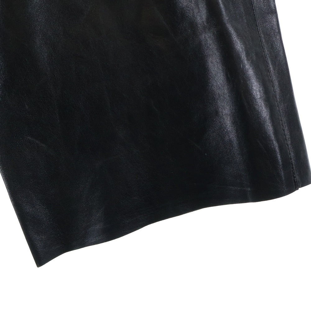 PRADA(プラダ) レザー ストレートパンツ ブラック