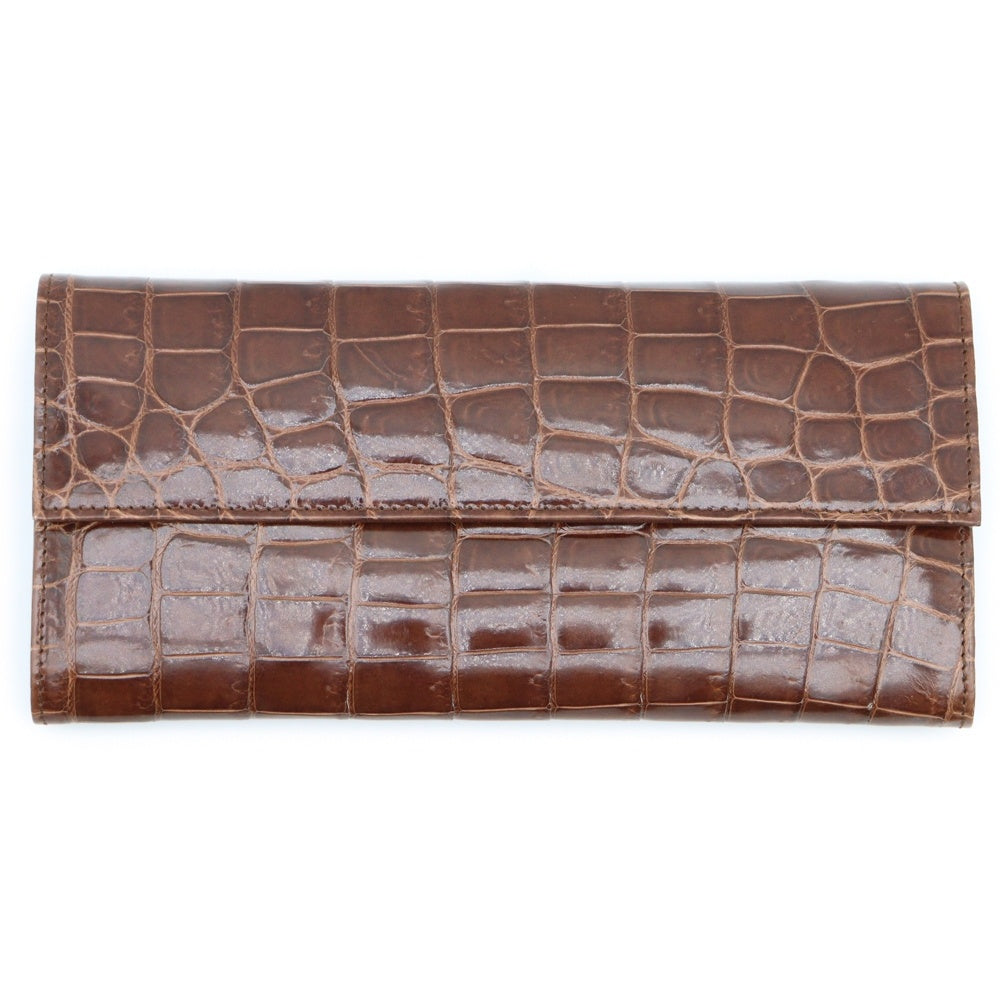 PRADA(プラダ) クロコダイル ウォレット 長財布 ブラウン