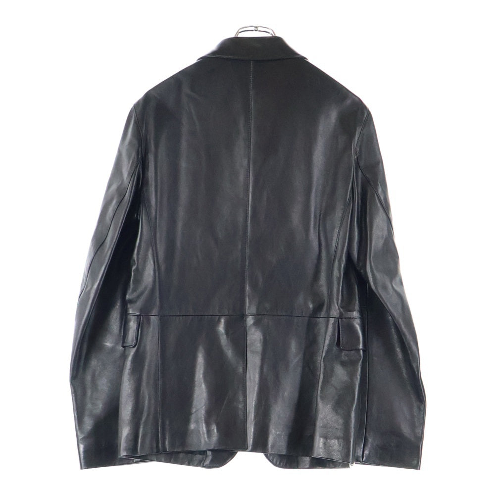 PRADA(プラダ) 3B レザー シングルテーラードジャケット ブラック