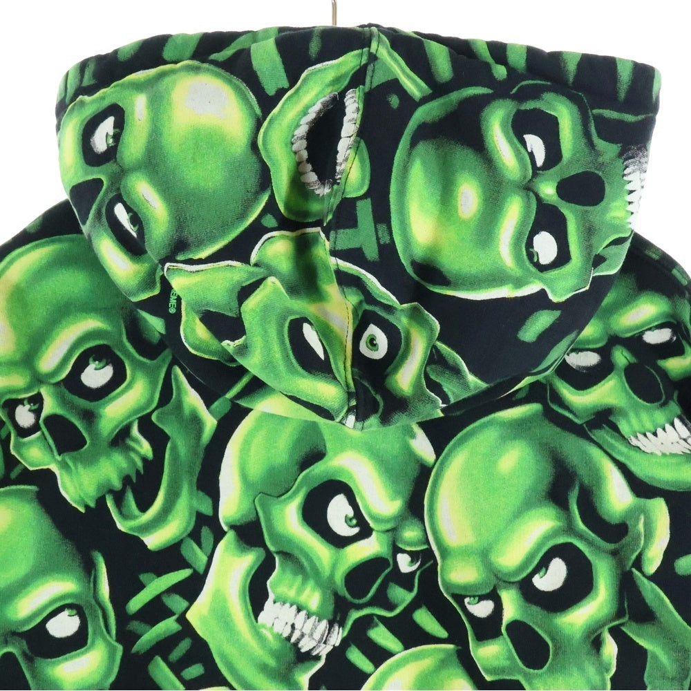 SUPREME(シュプリーム) 18SS Skull pile Hooded スカル パイル プルオーバーパーカー ブラック/グリーン
