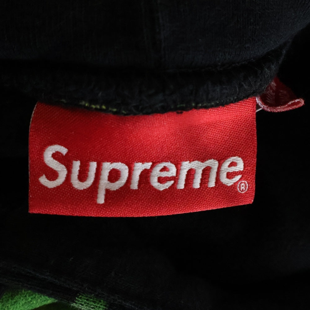 SUPREME(シュプリーム) 18SS Skull pile Hooded スカル パイル プルオーバーパーカー ブラック/グリーン