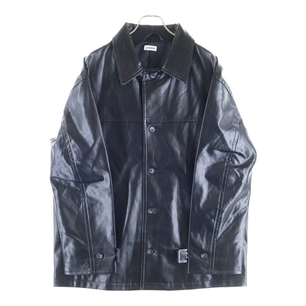 Jieda(ジエダ) FAKE LEATHER CAR COAT フェイクレザー カーコート ジャケット ブラック JIE-ST54