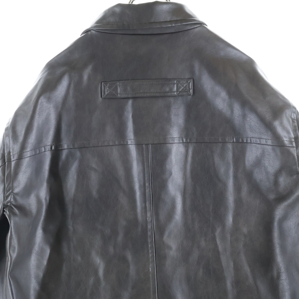 Jieda(ジエダ) FAKE LEATHER CAR COAT フェイクレザー カーコート ジャケット ブラウン JIE-ST54