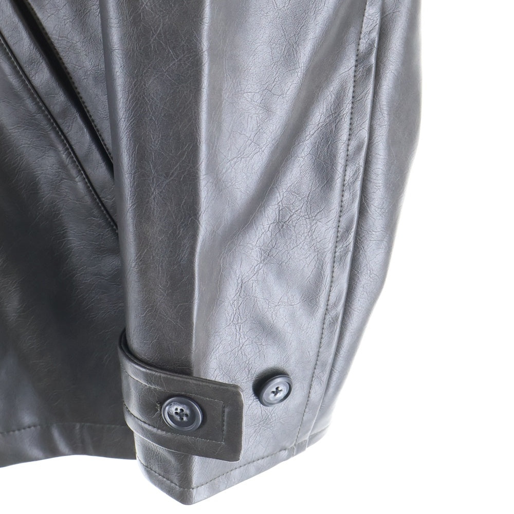 Jieda(ジエダ) FAKE LEATHER CAR COAT フェイクレザー カーコート ジャケット ブラウン JIE-ST54