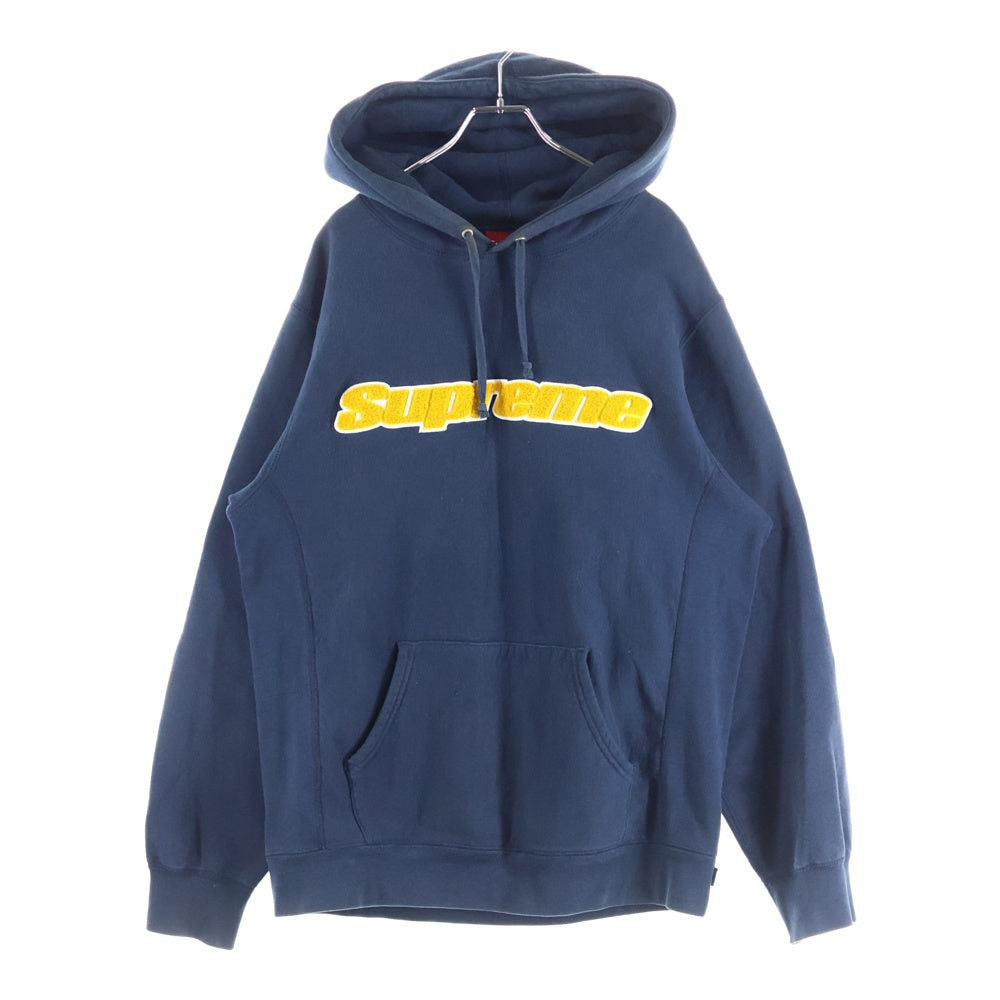 SUPREME(シュプリーム) 19SS The Most Hooded Sweatshirts ロゴ刺繍 プルオーバーパーカー イエロー/ネイビー