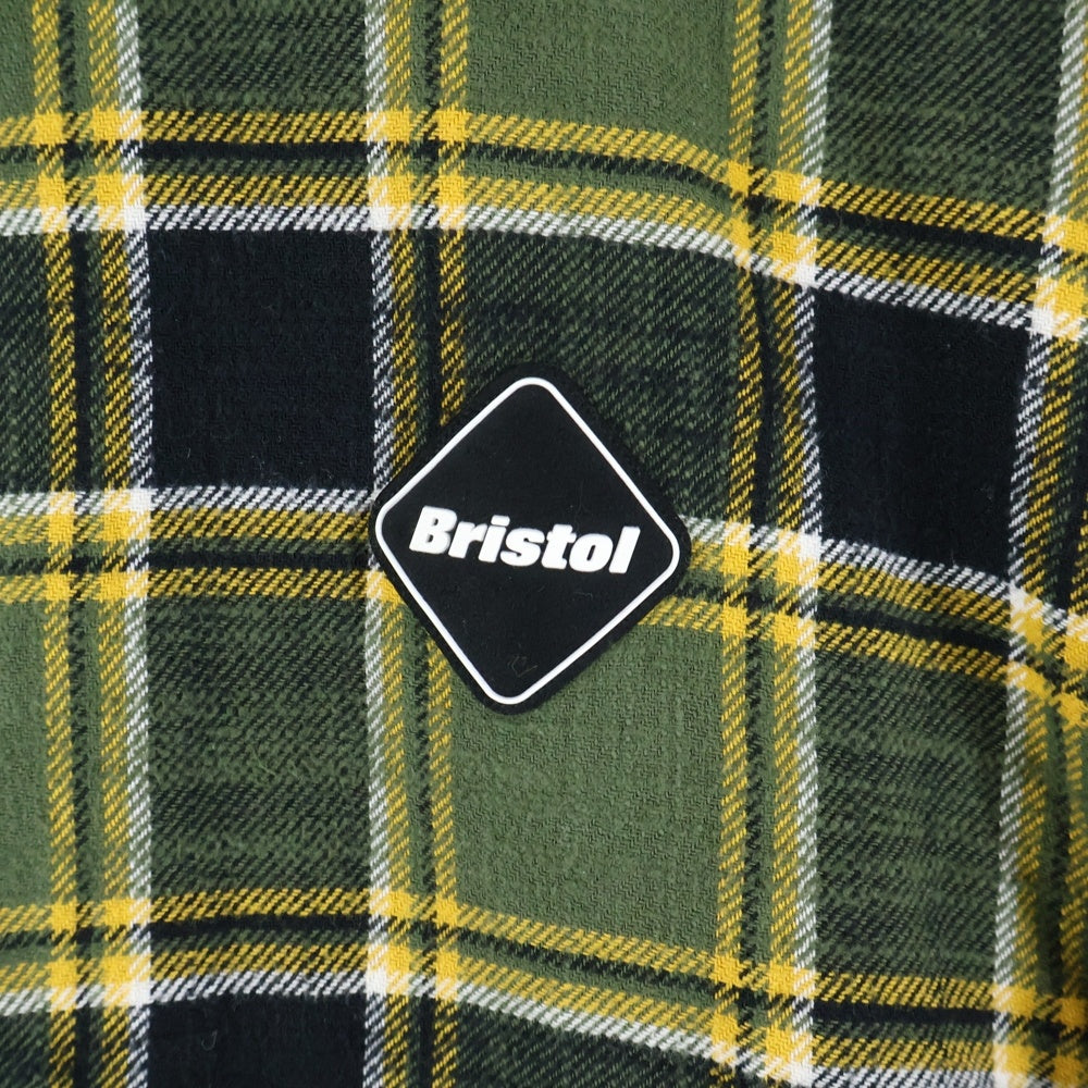 F.C.R.B./F.C.Real Bristol/FCRB(エフシーアールビー/エフシーレアルブリストル) FLANNEL BIG LOGO BAGGY SHIRT フランネルチェックシャツ グリーン/イエロー FCRB-242092
