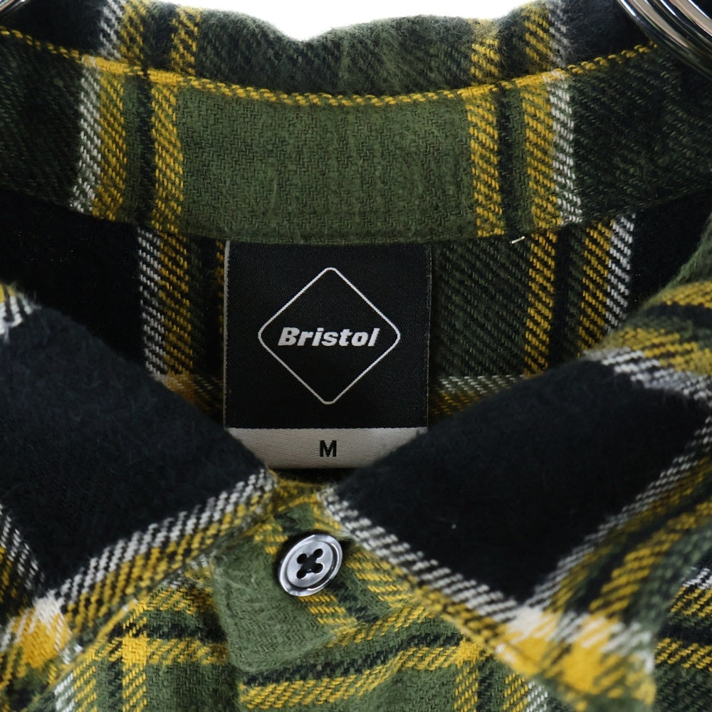 F.C.R.B./F.C.Real Bristol/FCRB(エフシーアールビー/エフシーレアルブリストル) FLANNEL BIG LOGO BAGGY SHIRT フランネルチェックシャツ グリーン/イエロー FCRB-242092