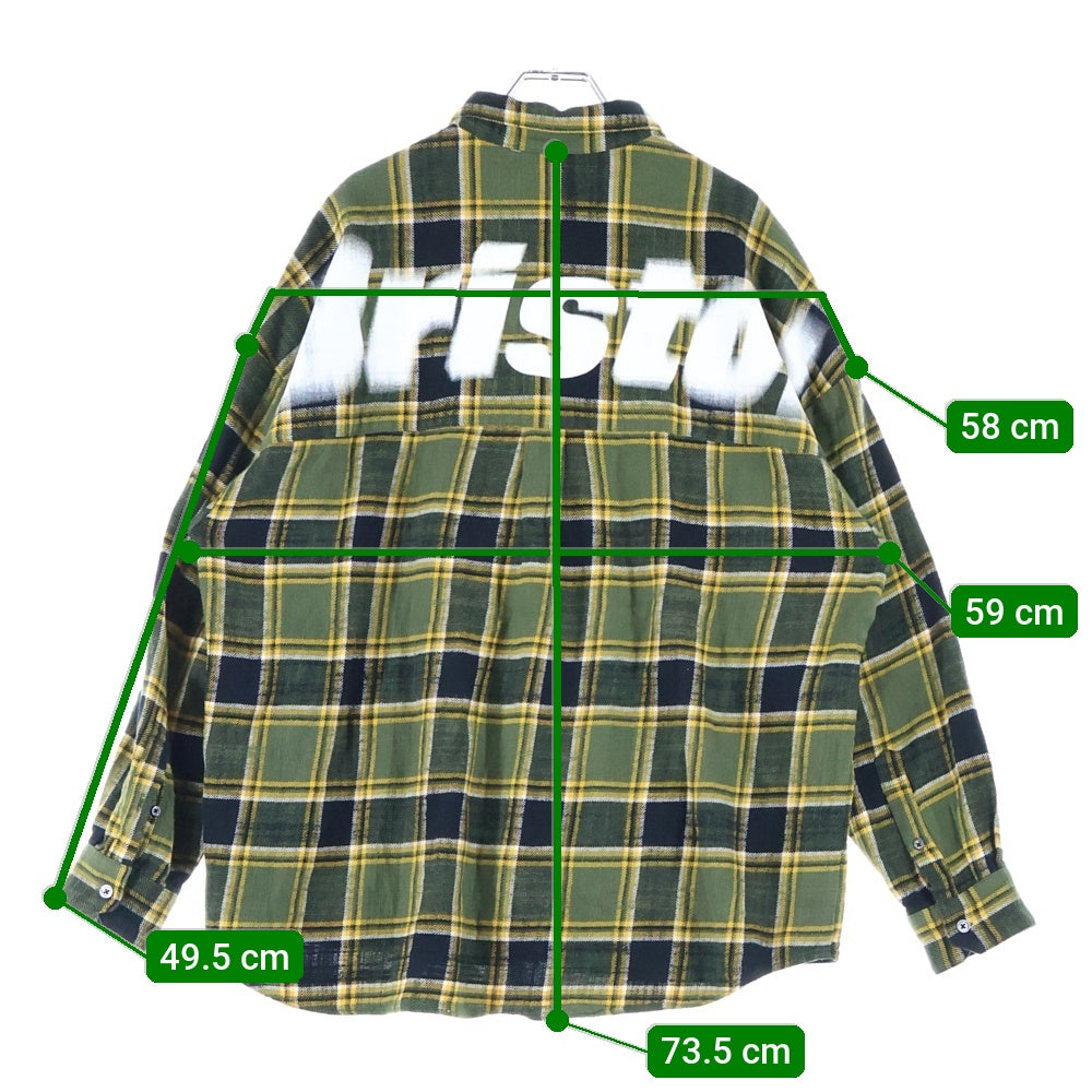 F.C.R.B./F.C.Real Bristol/FCRB(エフシーアールビー/エフシーレアルブリストル) FLANNEL BIG LOGO BAGGY SHIRT フランネルチェックシャツ グリーン/イエロー FCRB-242092