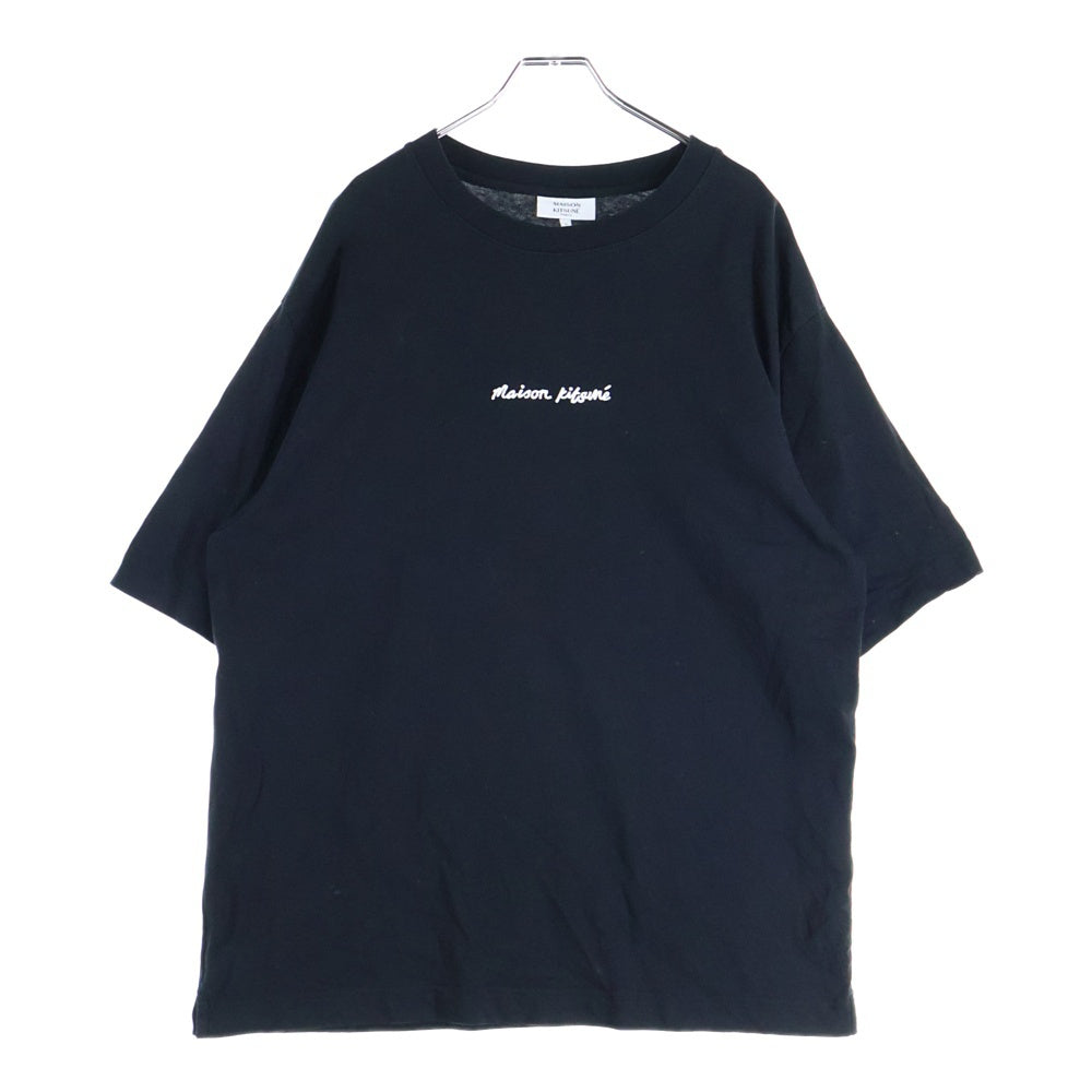 MAISON KITSUNE(メゾンキツネ) ロゴ刺繍 半袖Tシャツ カットソー ブラック OM00122KJ0119
